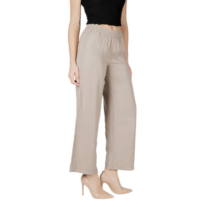 Solo pantaloni casual in viscosa beige