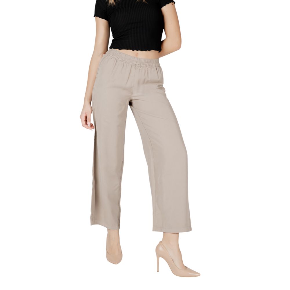 Solo pantaloni casual in viscosa beige
