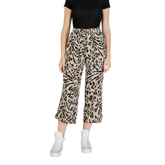 Pantaloni corti in viscosa beige ICHI