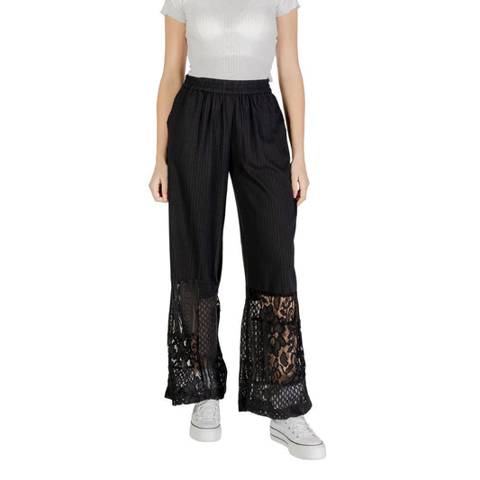Pantaloni in cotone nero ICHI