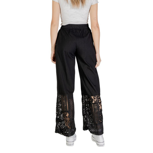 Pantaloni in cotone nero ICHI