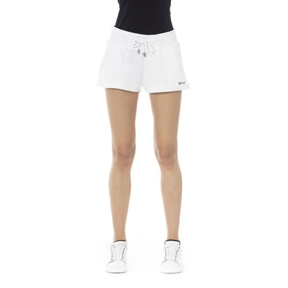 Pantaloncini da tuta da donna in cotone bianco Just Cavalli