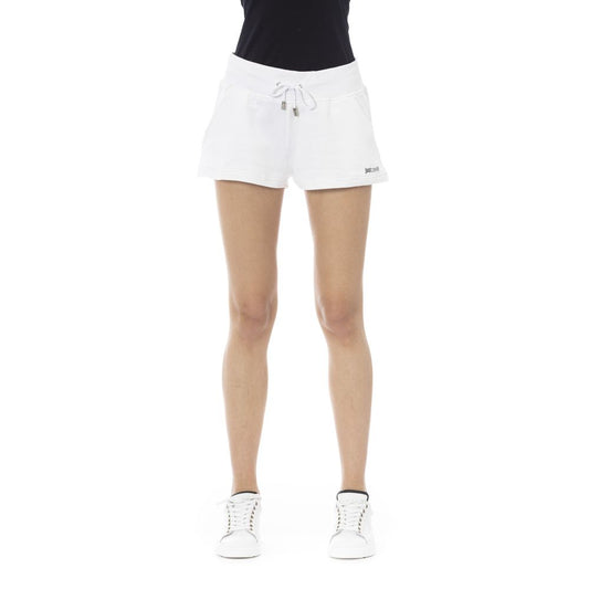 Pantaloncini da tuta da donna in cotone bianco Just Cavalli