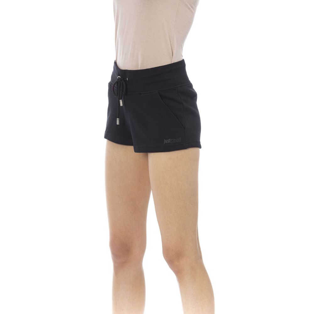 Pantaloncini da donna in cotone nero Just Cavalli