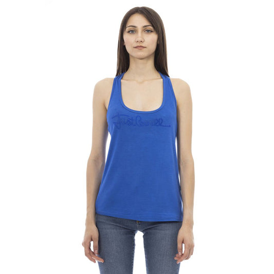 Top da donna in viscosa blu Just Cavalli
