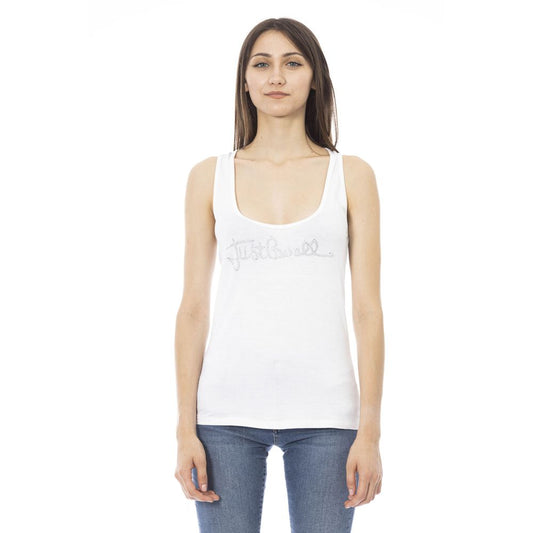 Top da donna in viscosa bianca Just Cavalli
