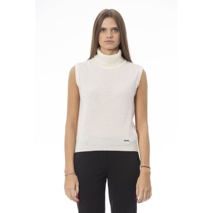 Maglione da donna in lana bianca Baldinini Trend