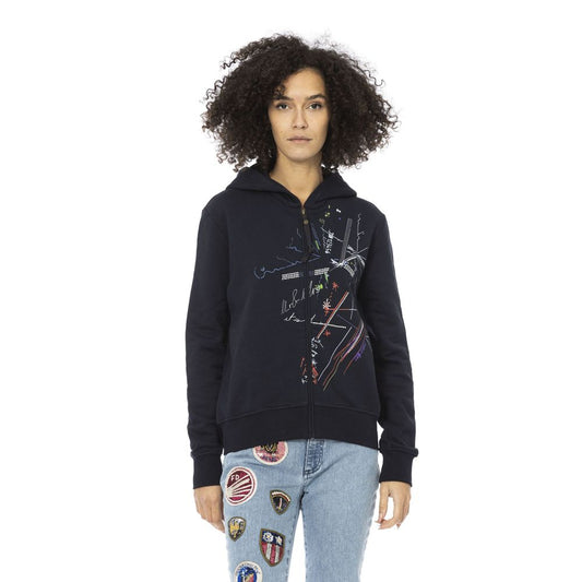 Felpa da donna in cotone blu Mr&amp;Mrs Italy