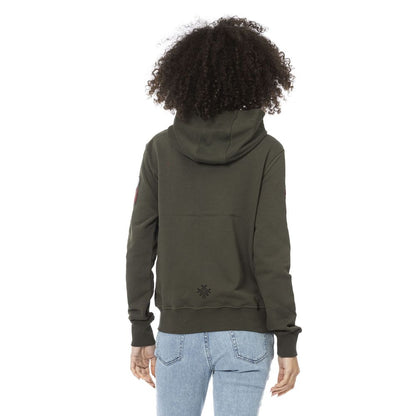 Felpa con cappuccio da donna in cotone verde Mr&amp;Mrs Italy