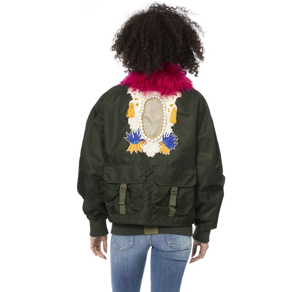 Giubbotto bomber da donna in poliammide verde Mr&amp;Mrs Italy