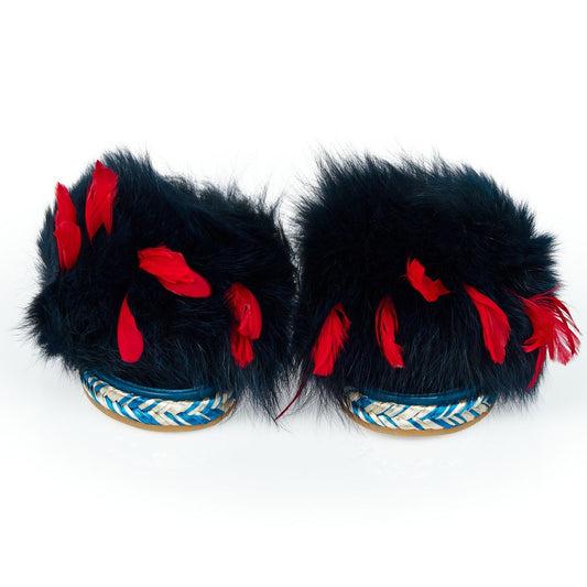 Sandalo da donna in pelle di agnello blu Mr&amp;Mrs Italy