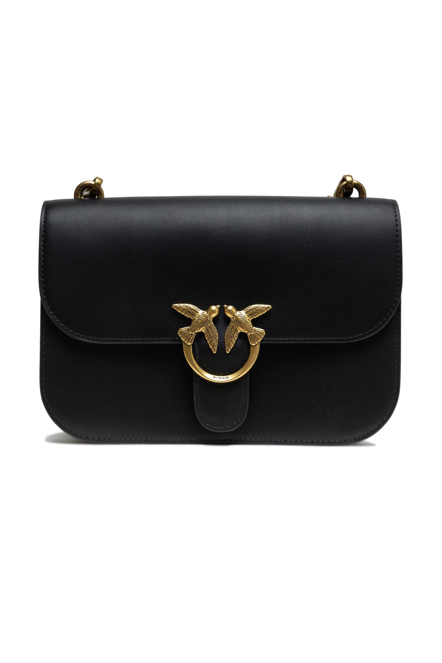 Borsa a tracolla classica Love Bell in pelle nera PINKO