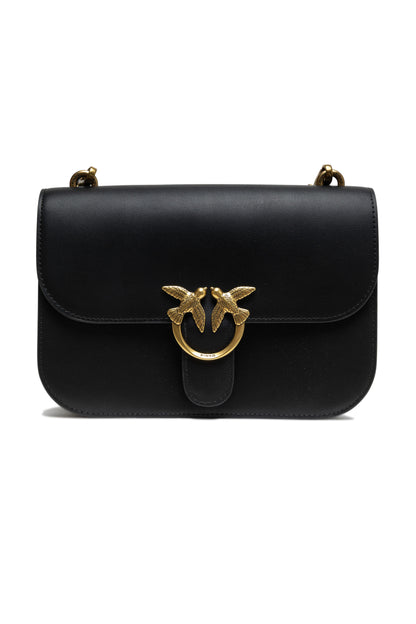 Borsa a tracolla classica Love Bell in pelle nera PINKO