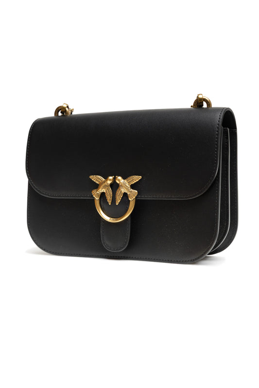 Borsa a tracolla classica Love Bell in pelle nera PINKO