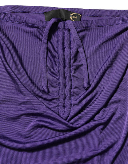 Abito aderente senza spalline in viscosa elastan viola Cavalli Class