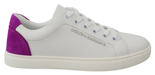 Scarpe da ginnastica basse in pelle scamosciata bianca Dolce &amp; Gabbana