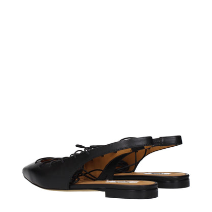 Moschino Black Leather Flats