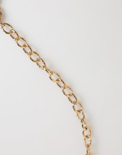 Collana con ciondolo e orologio in cristallo dorato Dolce & Gabbana