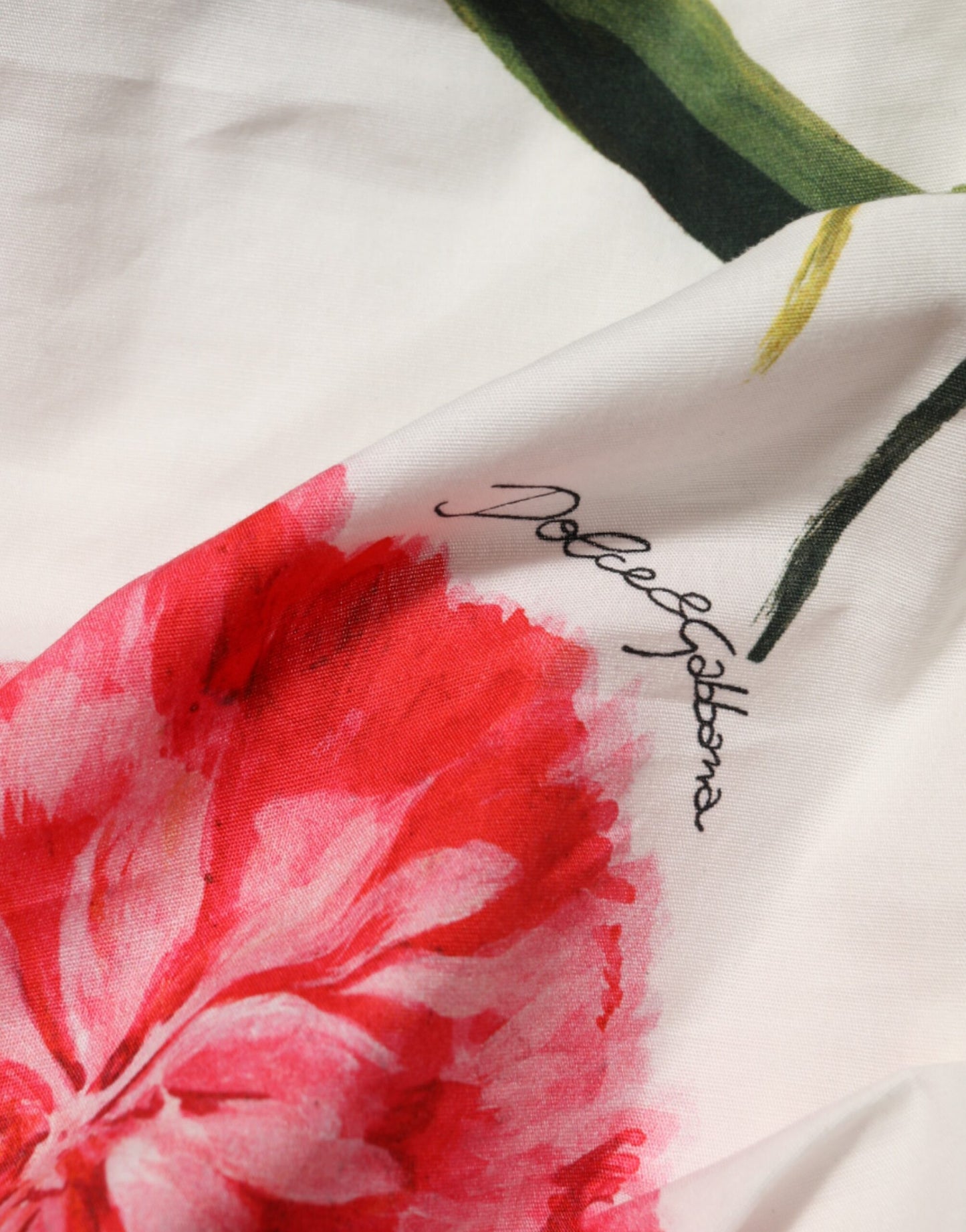 Abito monospalla bianco floreale Dolce & Gabbana