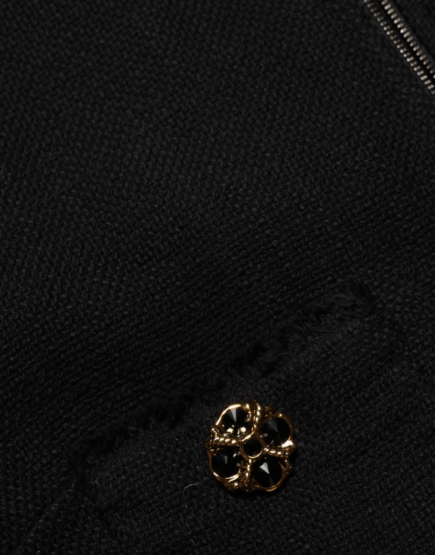 Giacca corta con zip intera in cotone nero Dolce &amp; Gabbana