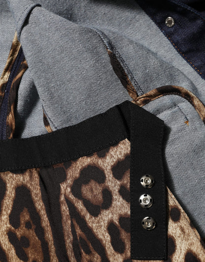 Giacca in denim con colletto in cotone blu scuro Dolce &amp; Gabbana