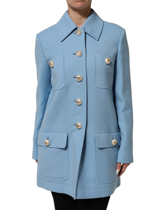 Giacca trench blu abbottonata Dolce & Gabbana