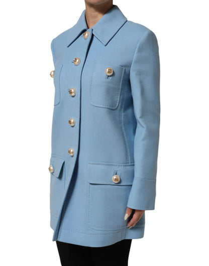 Giacca trench blu abbottonata Dolce & Gabbana