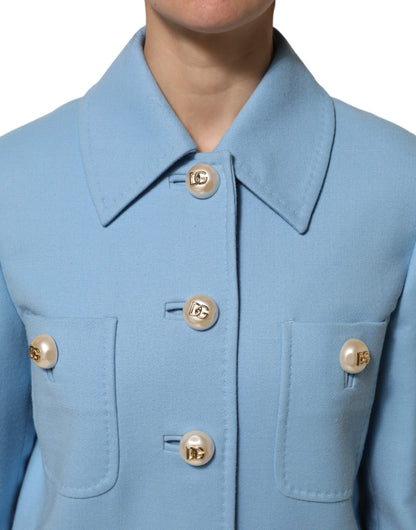 Giacca trench blu abbottonata Dolce & Gabbana