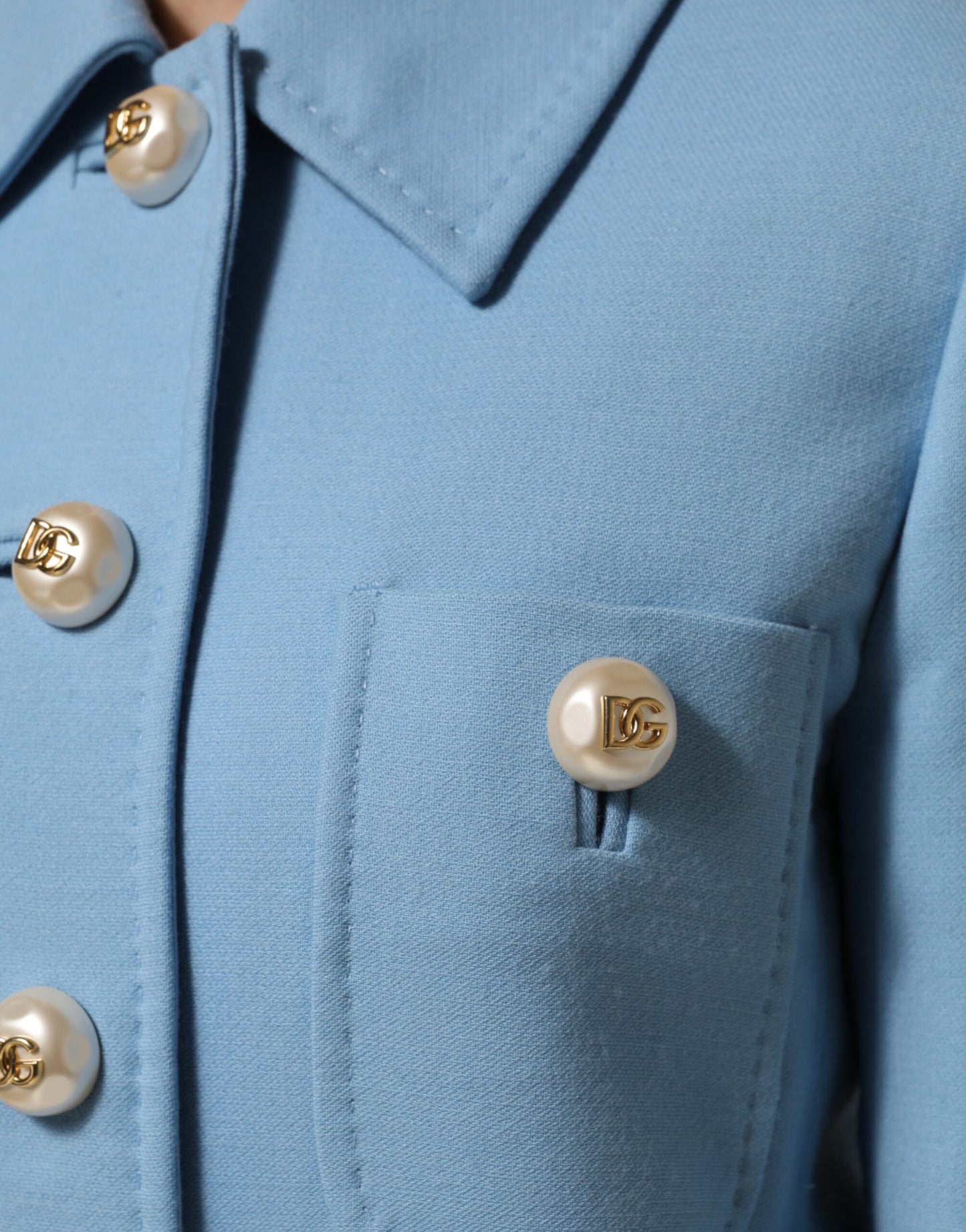 Giacca trench blu abbottonata Dolce & Gabbana