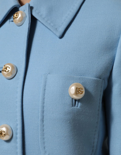 Giacca trench blu abbottonata Dolce & Gabbana