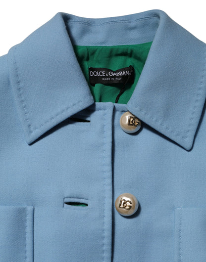 Giacca trench blu abbottonata Dolce & Gabbana