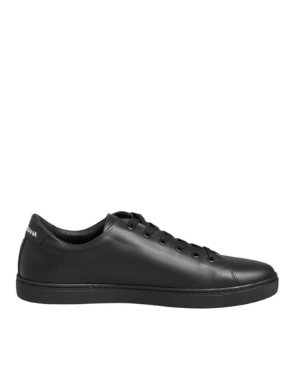 Scarpe da ginnastica Dolce &amp; Gabbana in pelle nera con cuore di cristallo