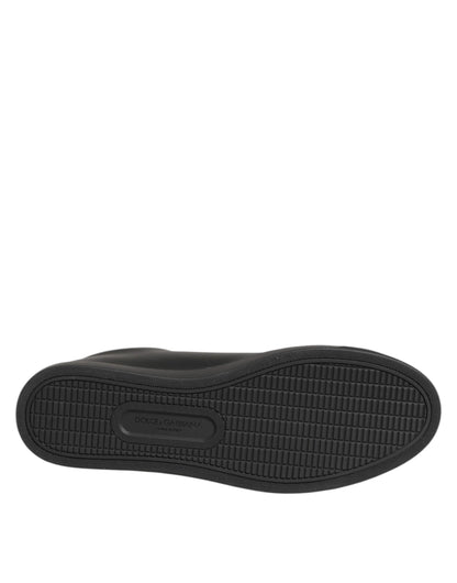 Scarpe da ginnastica Dolce &amp; Gabbana in pelle nera con cuore di cristallo