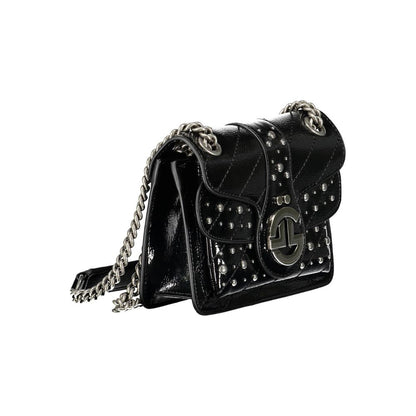 Gaelle Paris Black Polyurethane Women Shoulder Bag