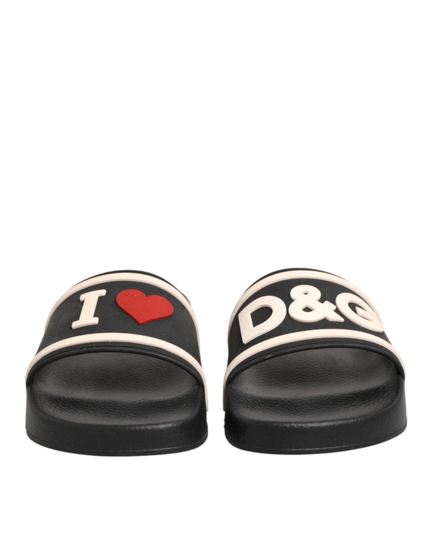 Sandali in gomma nera Dolce & Gabbana, scarpe da spiaggia