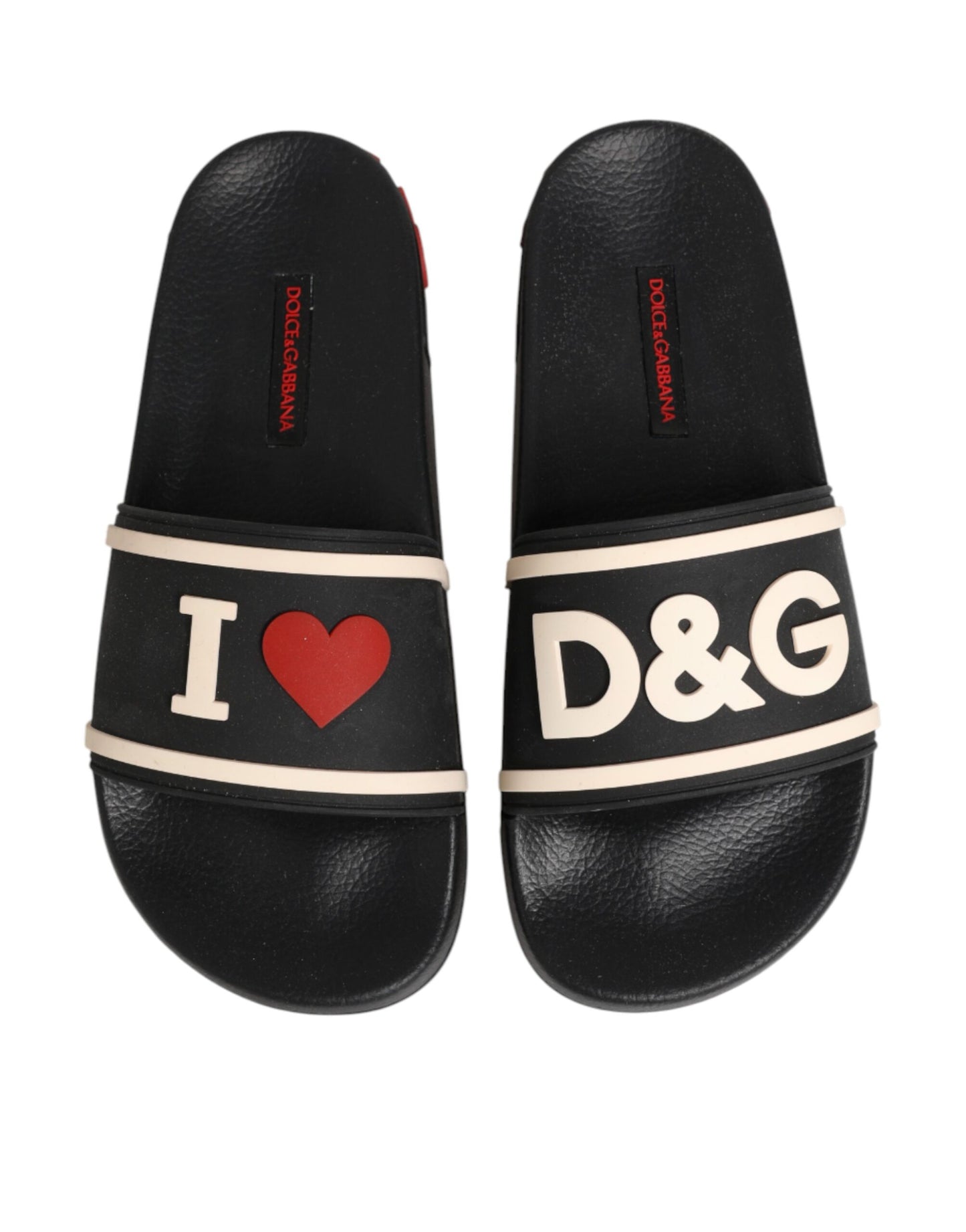 Sandali in gomma nera Dolce & Gabbana, scarpe da spiaggia