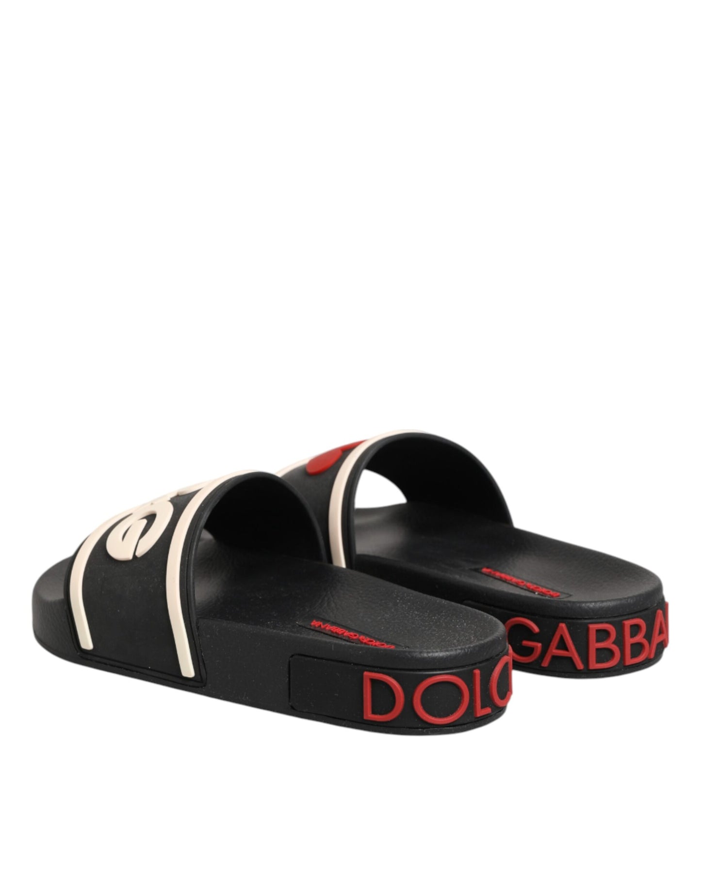 Sandali in gomma nera Dolce & Gabbana, scarpe da spiaggia