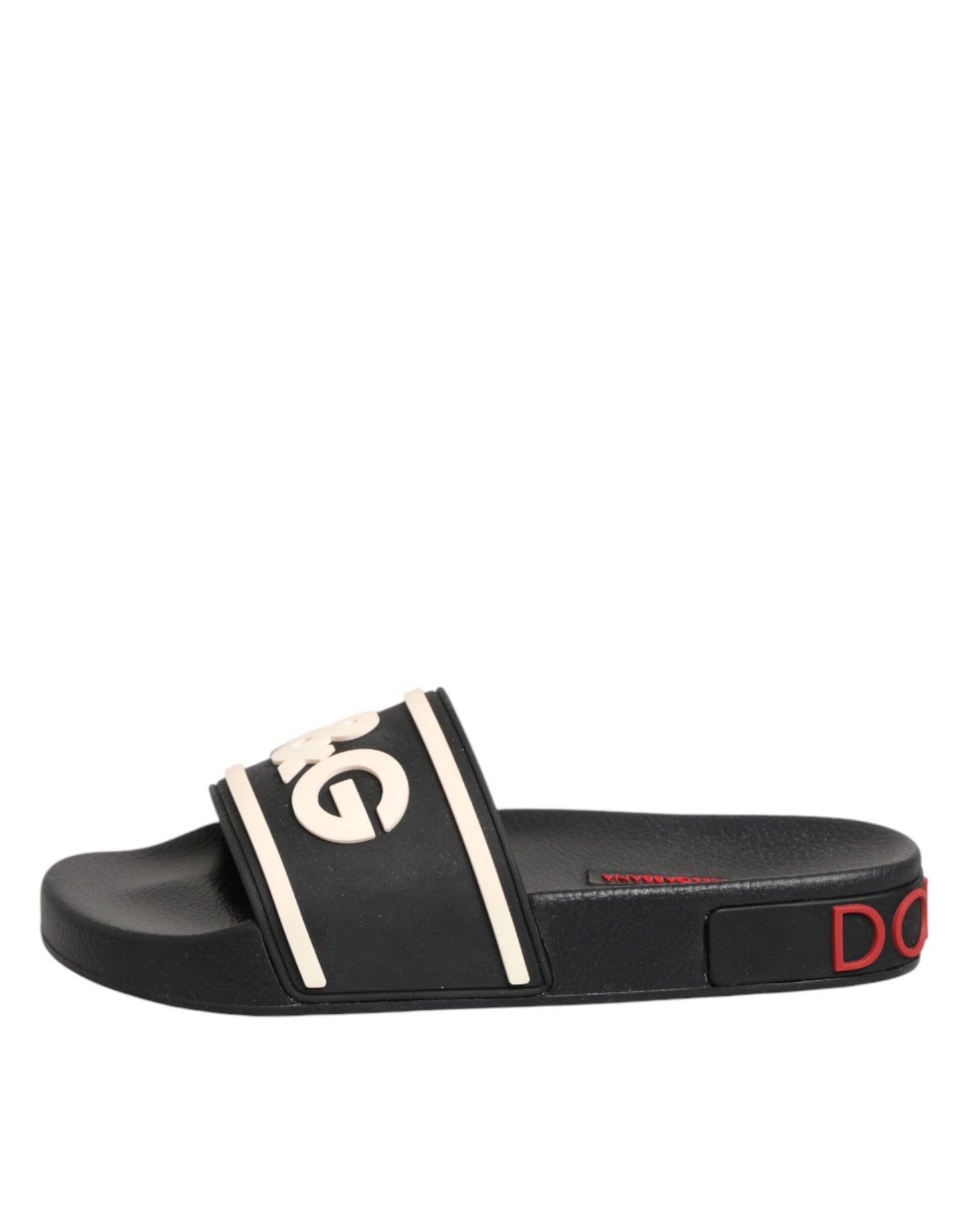 Sandali in gomma nera Dolce & Gabbana, scarpe da spiaggia