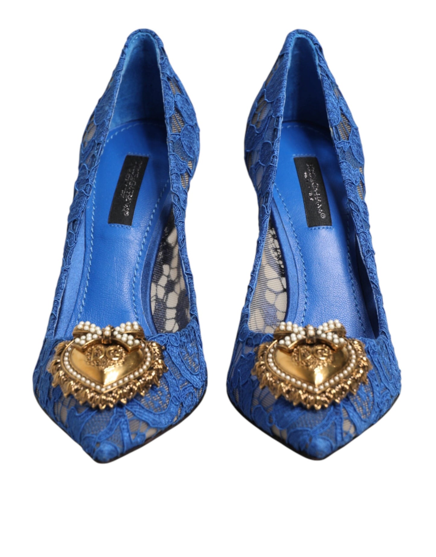 Scarpe con tacco DEVOTION in pizzo Taormina blu Dolce &amp; Gabbana \