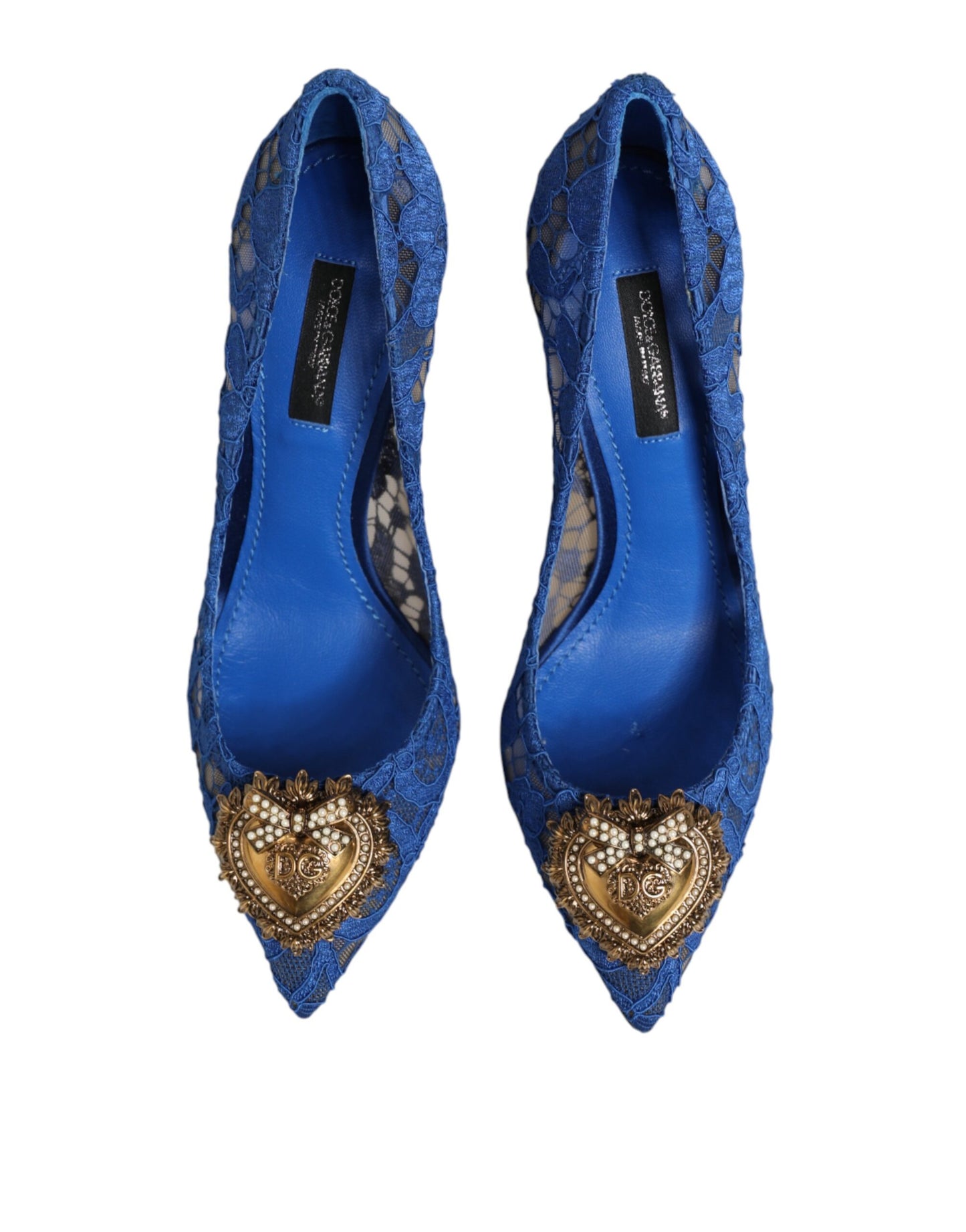 Scarpe con tacco DEVOTION in pizzo Taormina blu Dolce &amp; Gabbana \