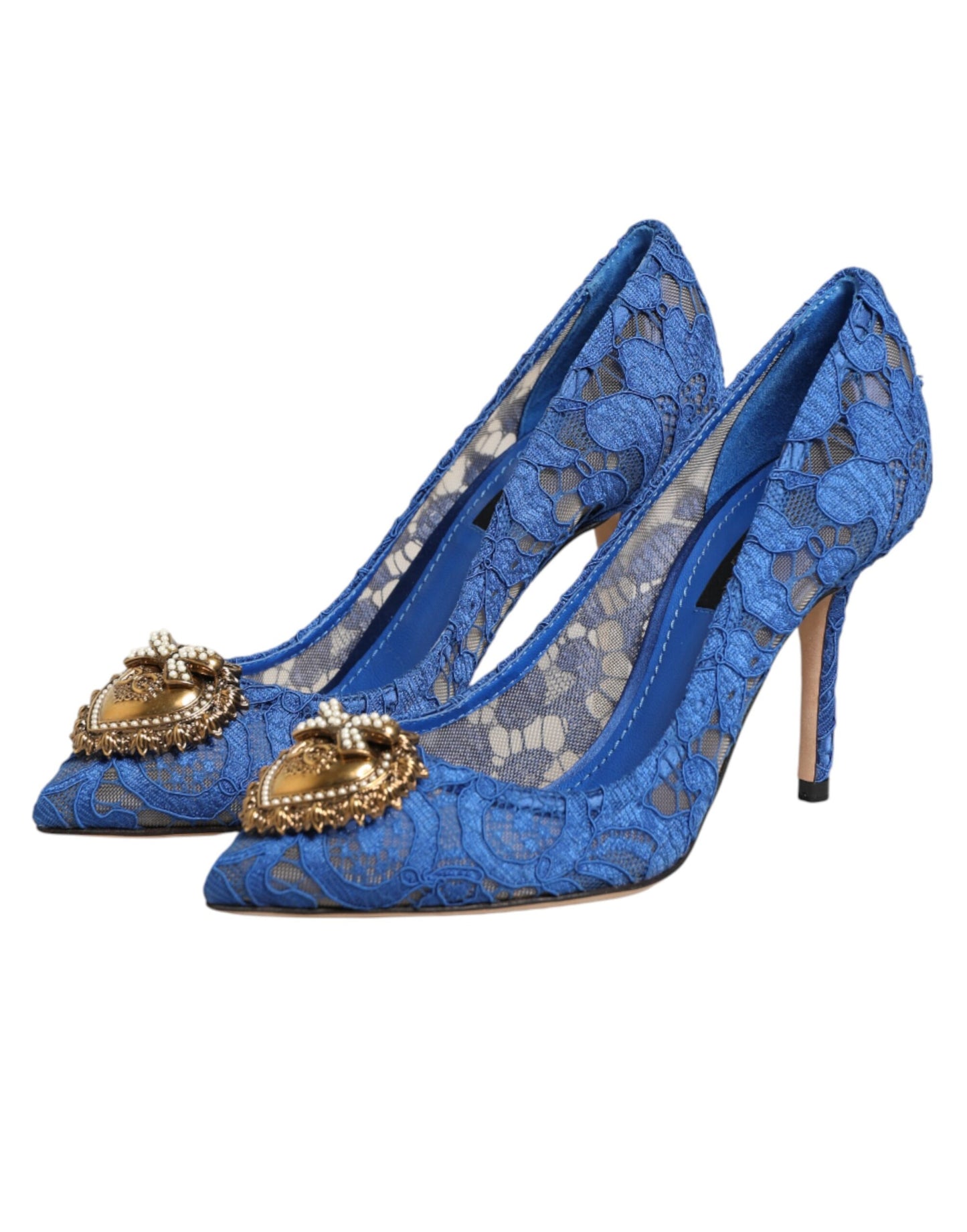 Scarpe con tacco DEVOTION in pizzo Taormina blu Dolce &amp; Gabbana \