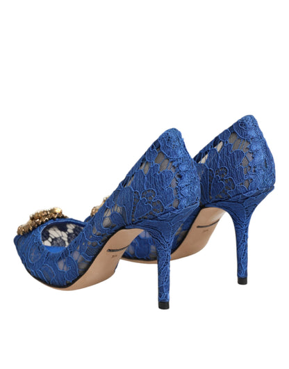 Scarpe con tacco DEVOTION in pizzo Taormina blu Dolce &amp; Gabbana \