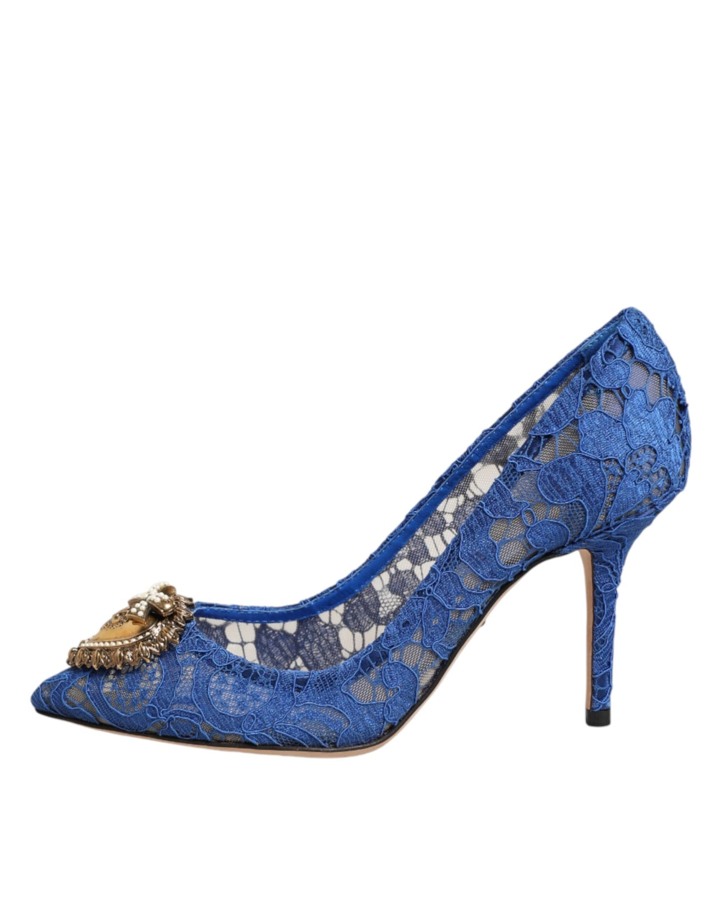 Scarpe con tacco DEVOTION in pizzo Taormina blu Dolce &amp; Gabbana \