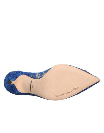 Scarpe con tacco DEVOTION in pizzo Taormina blu Dolce &amp; Gabbana \