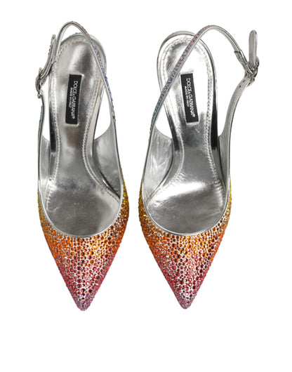 Scarpe con cinturino posteriore in paillettes multicolore Dolce & Gabbana