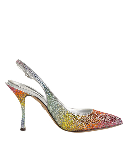 Scarpe con cinturino posteriore in paillettes multicolore Dolce & Gabbana