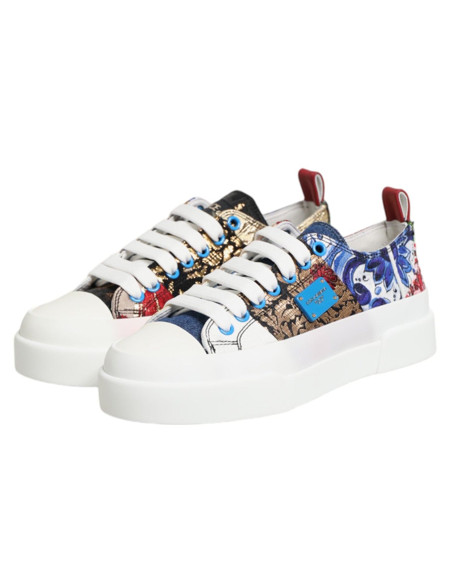 Scarpe da ginnastica basse con patchwork multicolore Dolce & Gabbana