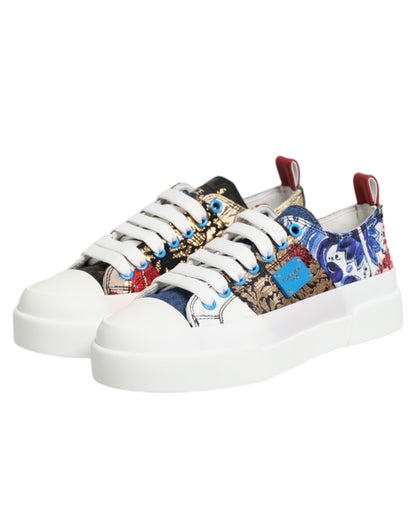 Scarpe da ginnastica basse con patchwork multicolore Dolce & Gabbana