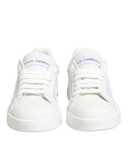 Scarpe da ginnastica basse con inserti in rete bianca Dolce &amp; Gabbana