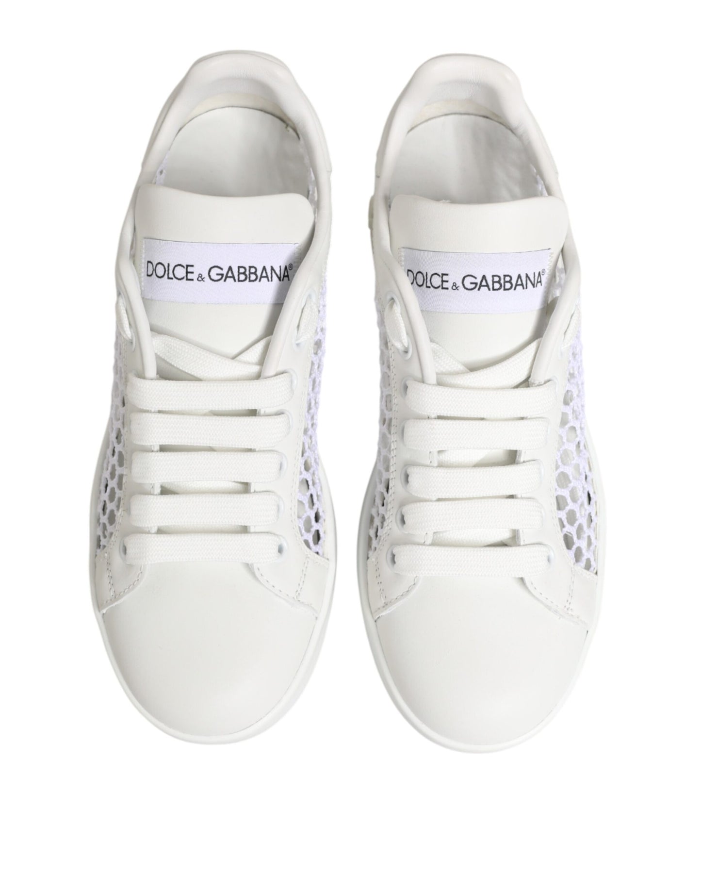 Scarpe da ginnastica basse con inserti in rete bianca Dolce &amp; Gabbana